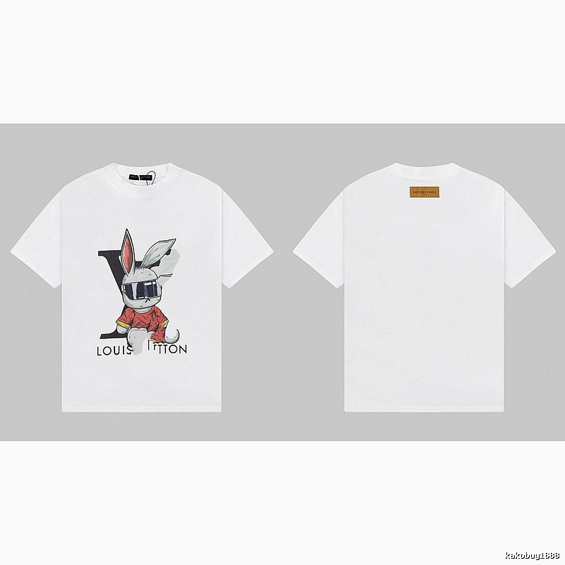 Louis Vuitton Cool Trendy Rabbit Print White T-Shirt