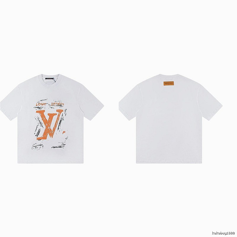 Louis Vuitton Graffiti Trendy Cool Style White Short-sleeve T-shirt