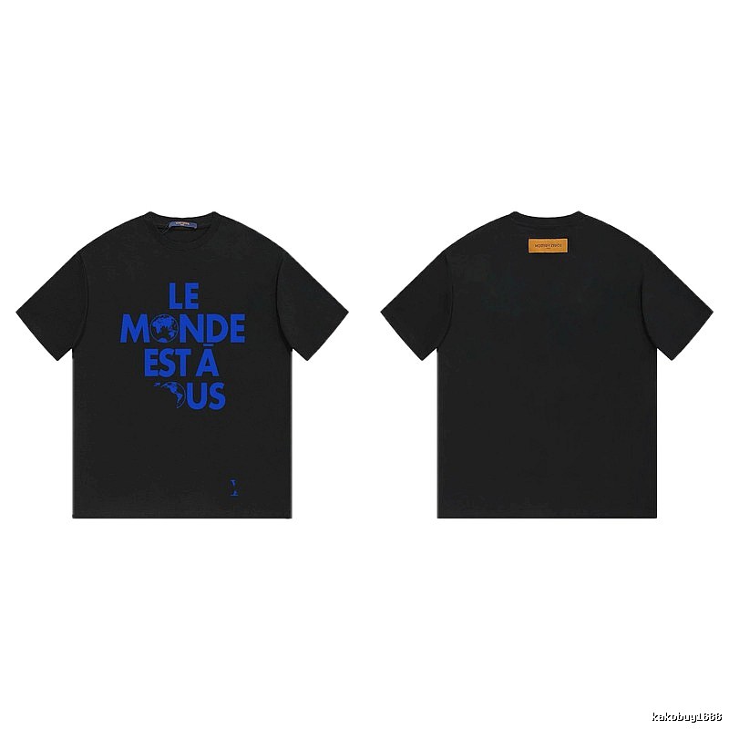 Louis Vuitton Letter Print Cool Trendy Style Black T-shirt