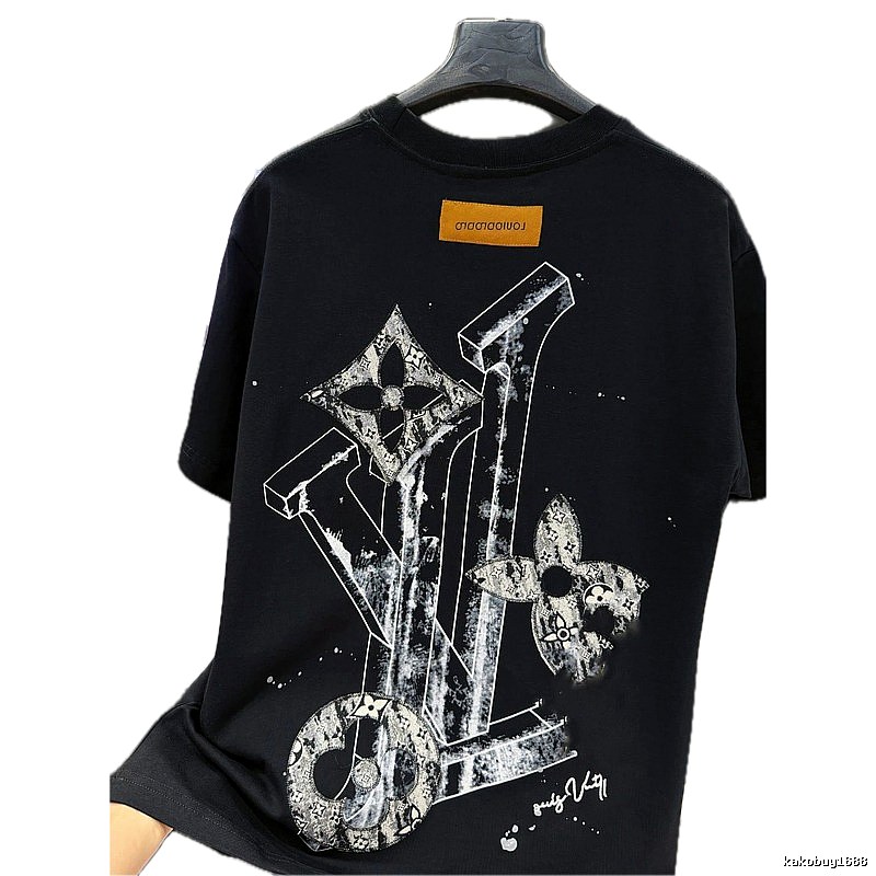 Louis Vuitton Monogram Collection Trendy Cool Black T-Shirt