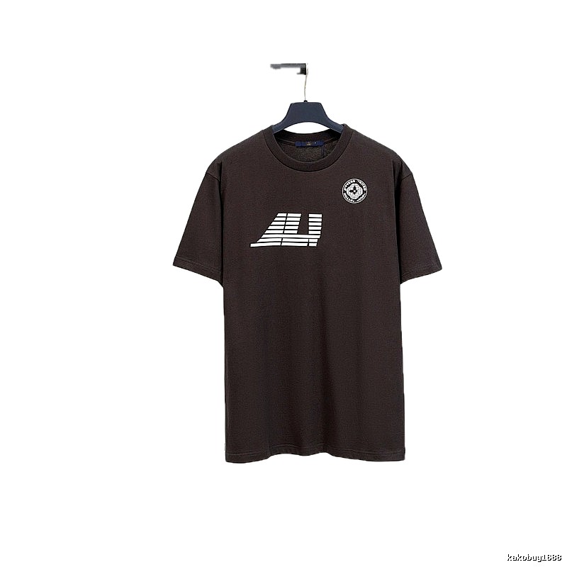 Louis Vuitton Printed Casual-style Dark Brown Short-sleeve T-shirt