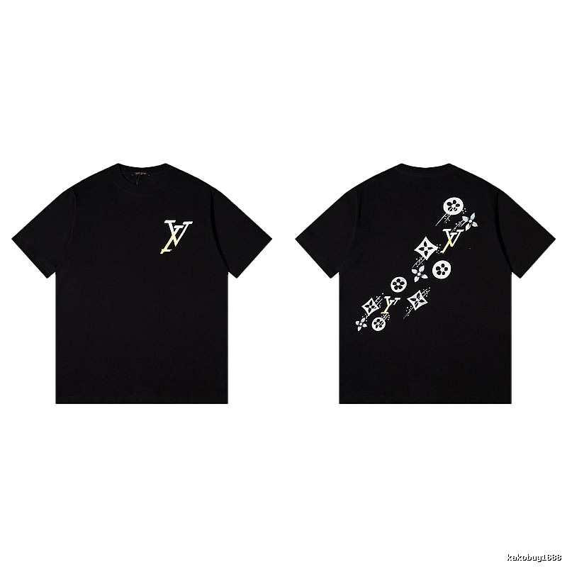 Louis Vuitton Trendy Monogram Black Short Sleeve T-shirt