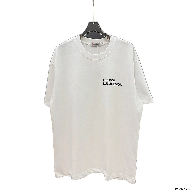lululemon minimalist style printed white short-sleeve T-shirt