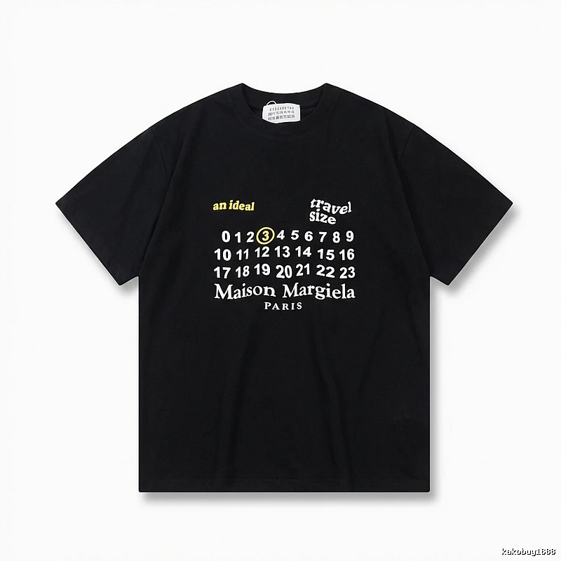 Maison Margiela digital print style black T-shirt