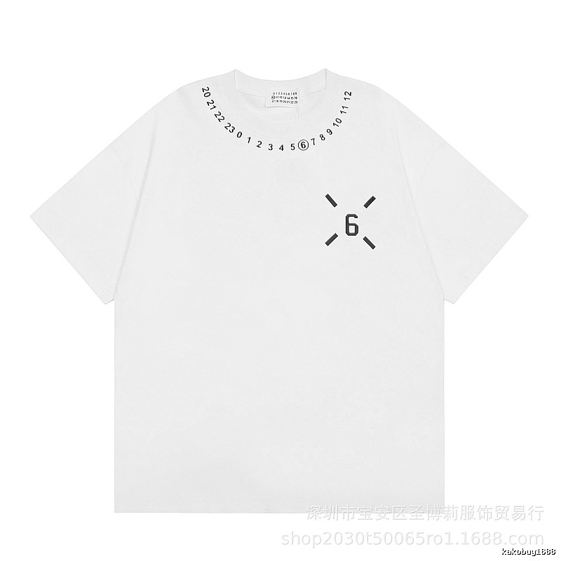 Maison Margiela MM6 streetwear brand casual white short-sleeve T-shirt