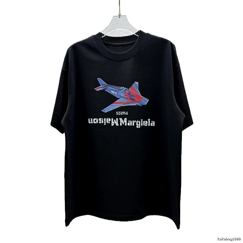 Maison Margiela MM6 Trendy & Cool Black Printed Short-sleeve T-shirt