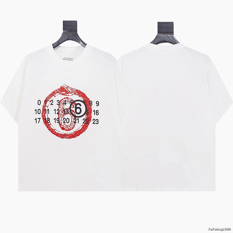 Maison Margiela No.6 Printed Street Style White T-shirt