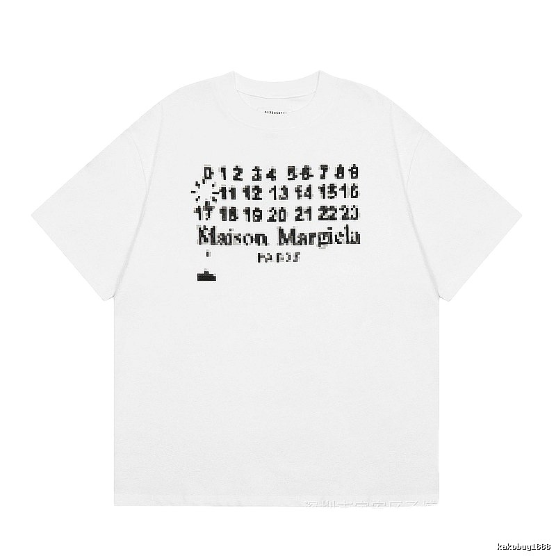 Maison Margiela Pixel Streetwear White Short-sleeve T-shirt