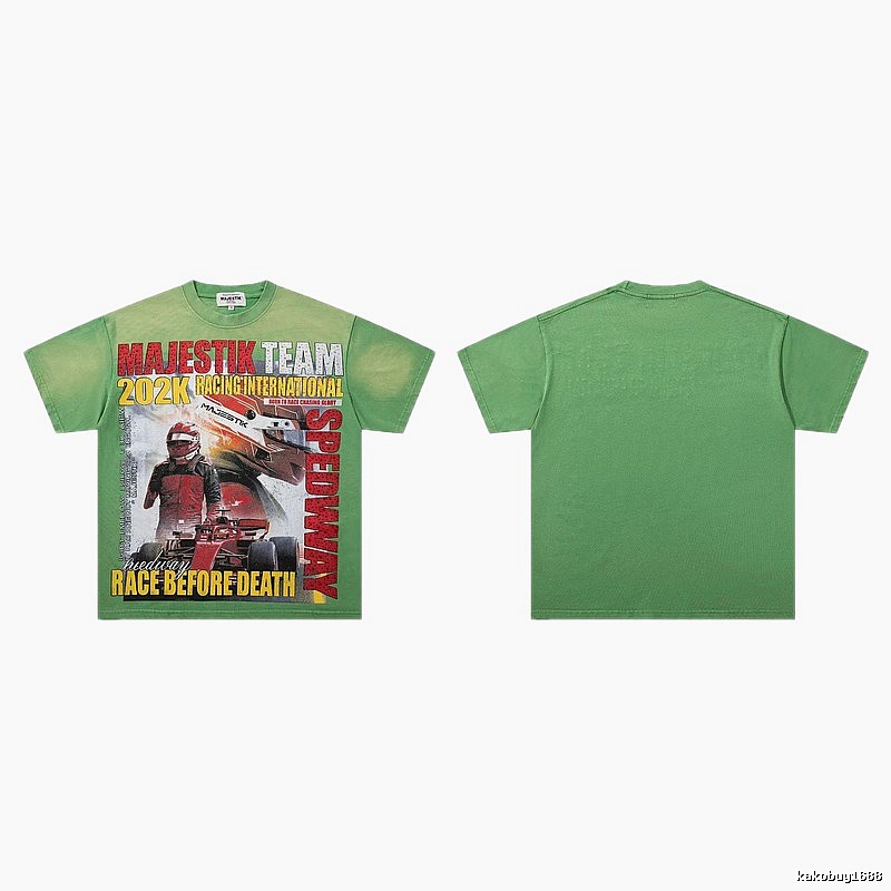 MAJESTIK Racing Series Vintage Style Green T-Shirt