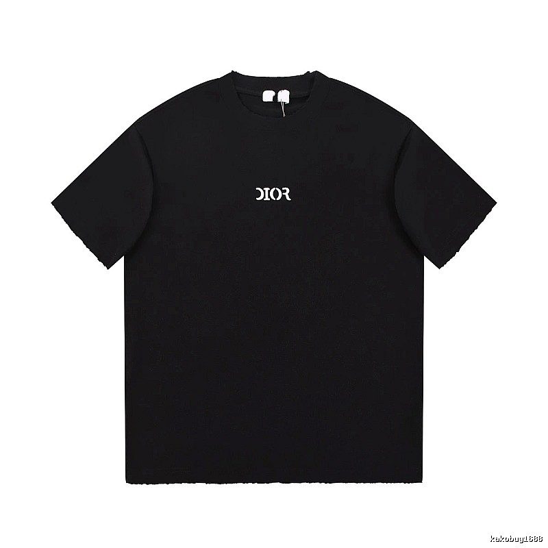Minimalist Black Short-sleeve T-shirt with Dior Lettering
