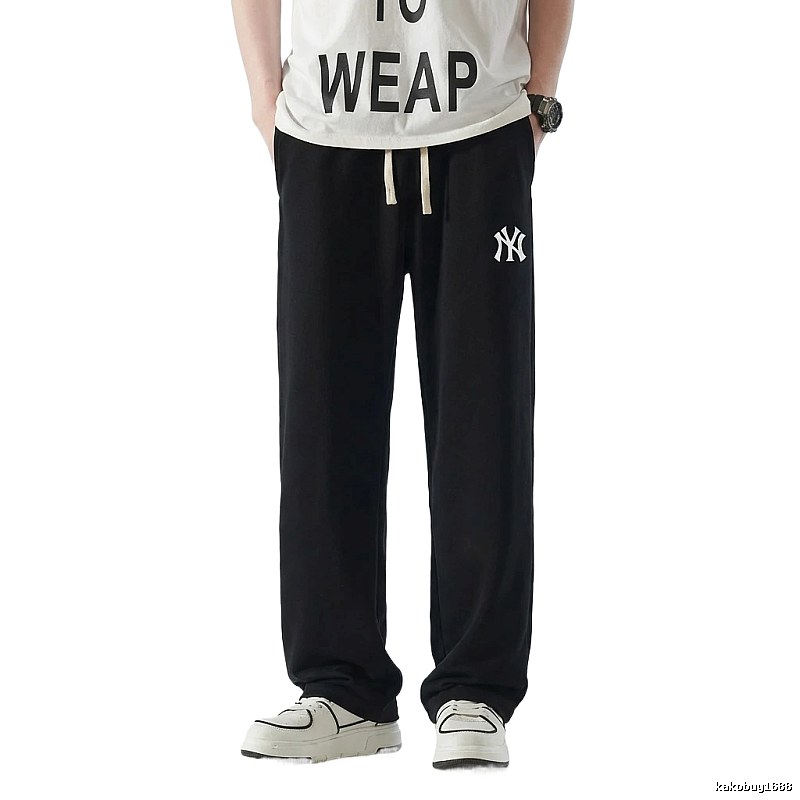 MLB fleece-lined and thickened casual black pants