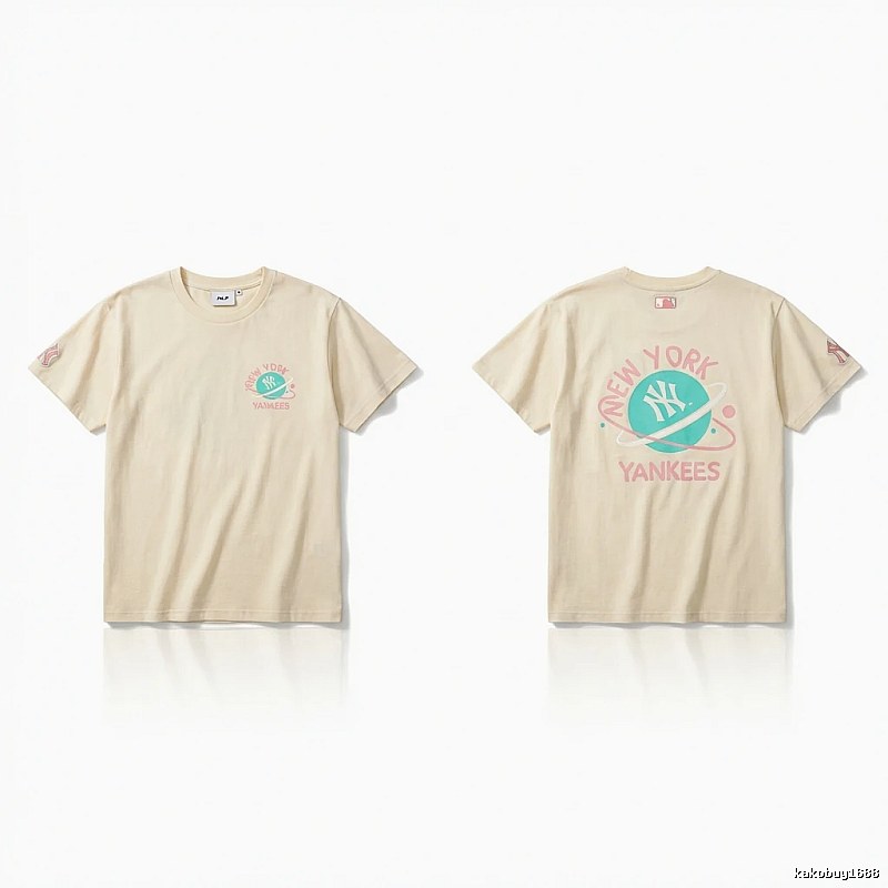MLB New York Yankees trendy brand beige T-shirt