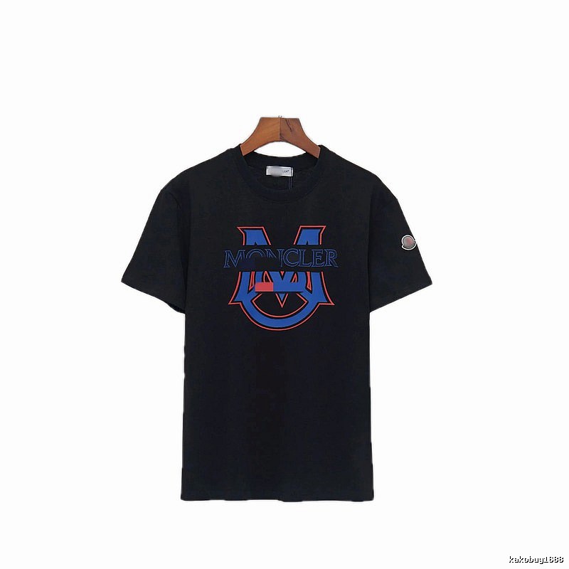 Moncler Big M Collection Casual Style Black T-Shirt