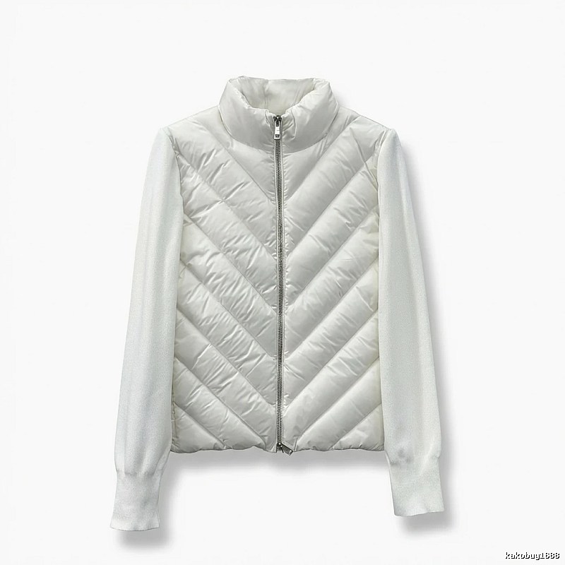 Moncler diamond - patterned stylish white down jacket