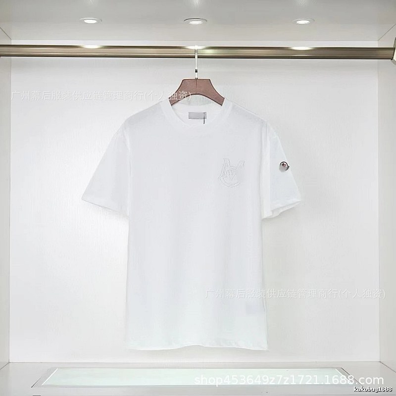 Moncler Embroidered Collection Casual-style White T-Shirt