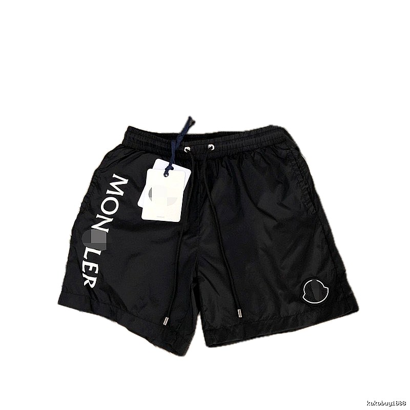 Moncler Letter Print Casual Style Black Shorts