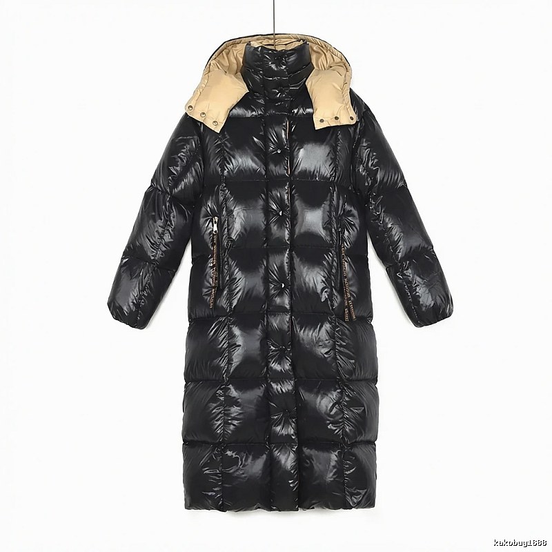 Moncler long black down jacket