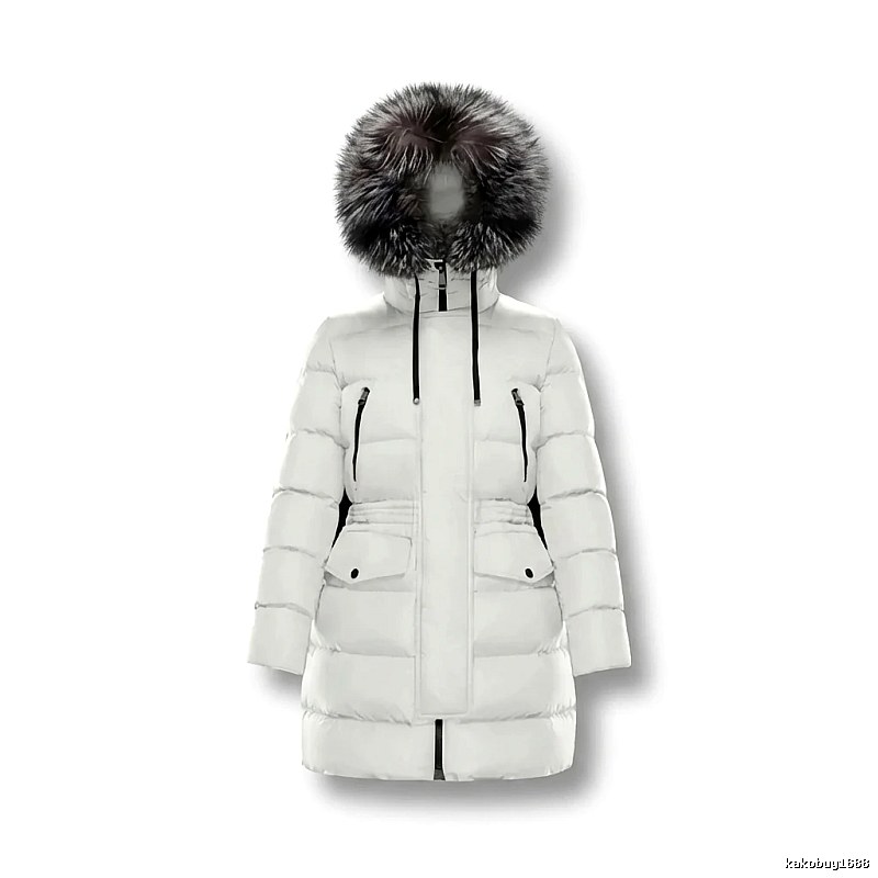 Moncler long fashion white down jacket