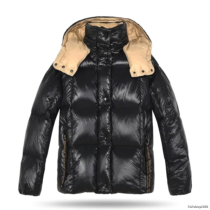 Moncler shiny and stylish black down jacket
