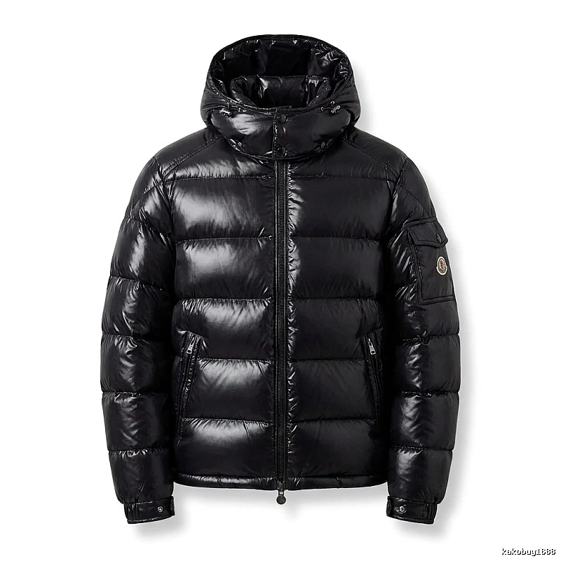 Moncler shiny black down jacket