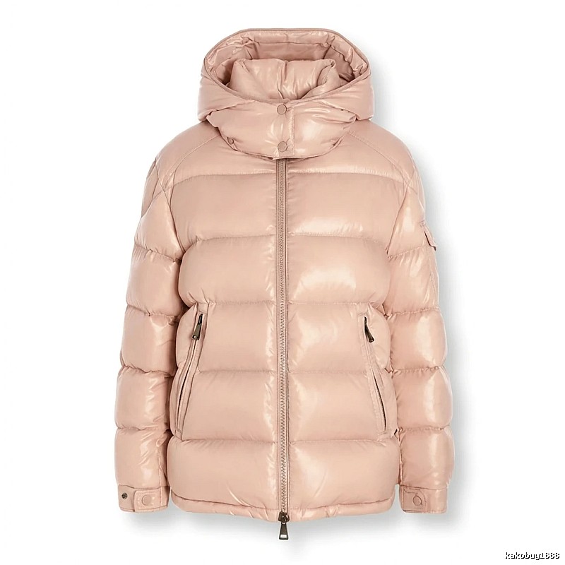 Moncler shiny casual pink down jacket