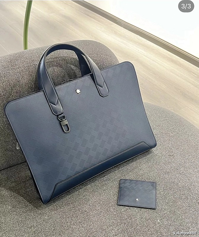 Montblanc Briefcase bag Blue Structured Business Matching