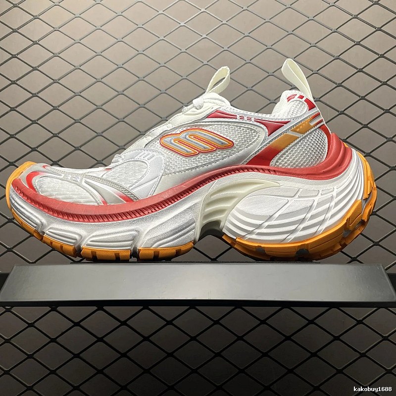New Balance Gray and Orange Chunky Runners, Technical Side Panels