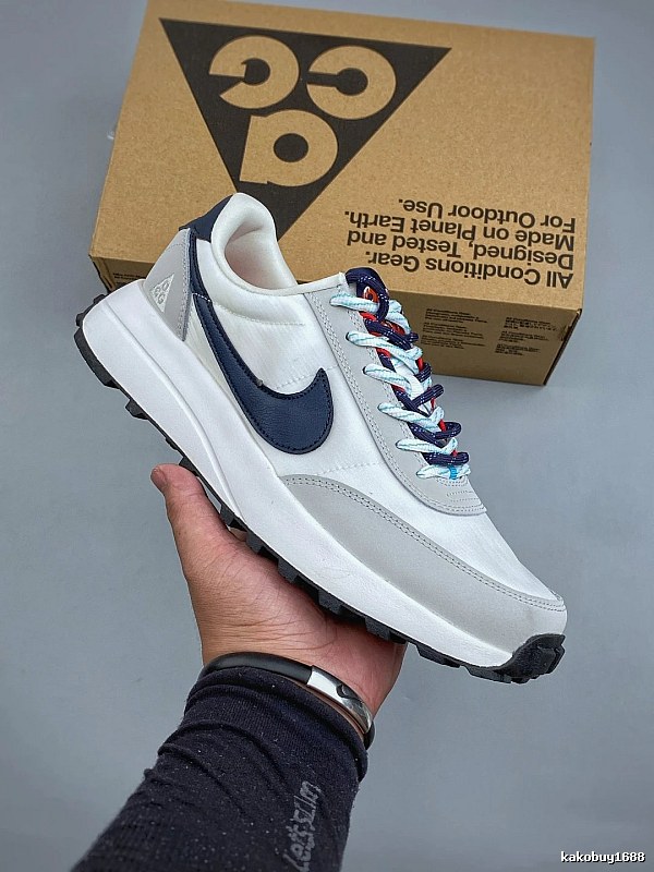 Nike White and Blue Running Shoes, Mixed Panel Finish