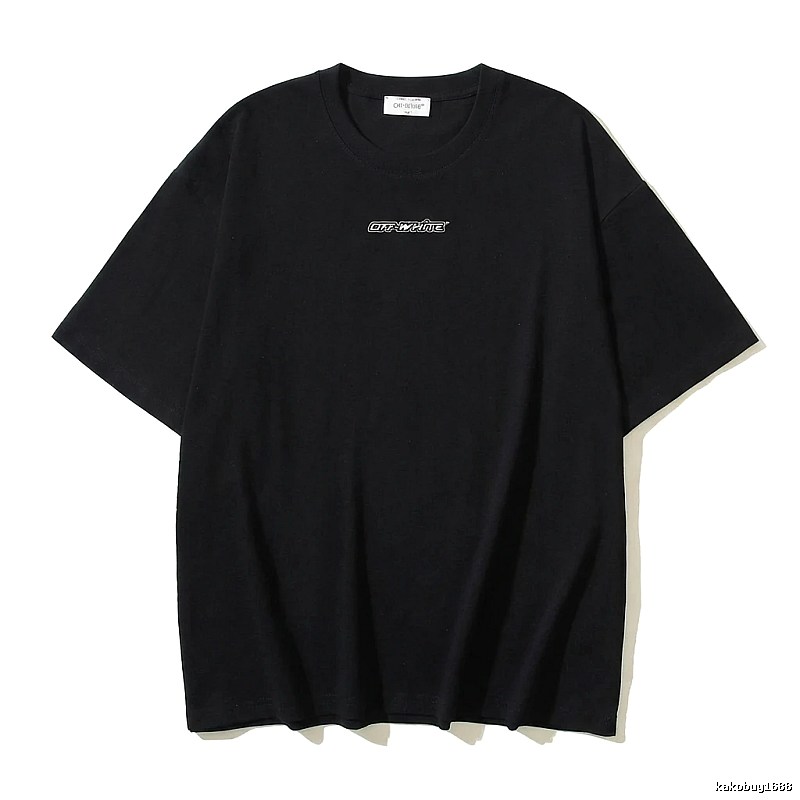 Off-White minimalist style black T-shirt