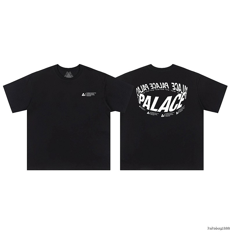 Palace Letter Print Street Style Black T-Shirt