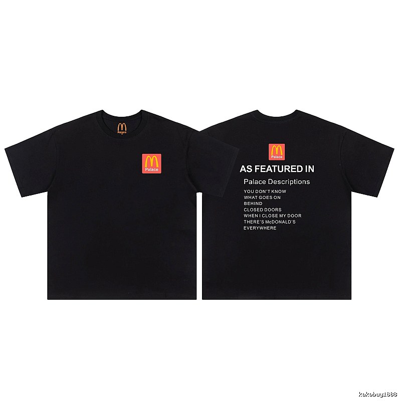 Palace x McDonald's Co-branded Street Style Black T-shirt