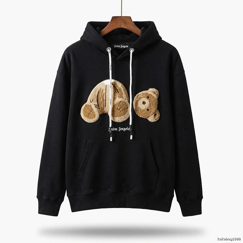 Palm Angels Bear Trendy Brand Black Sweatshirt
