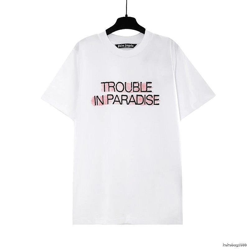 Palm Angels Streetwear Logo T-shirt White Palm Tree with Practical Shape