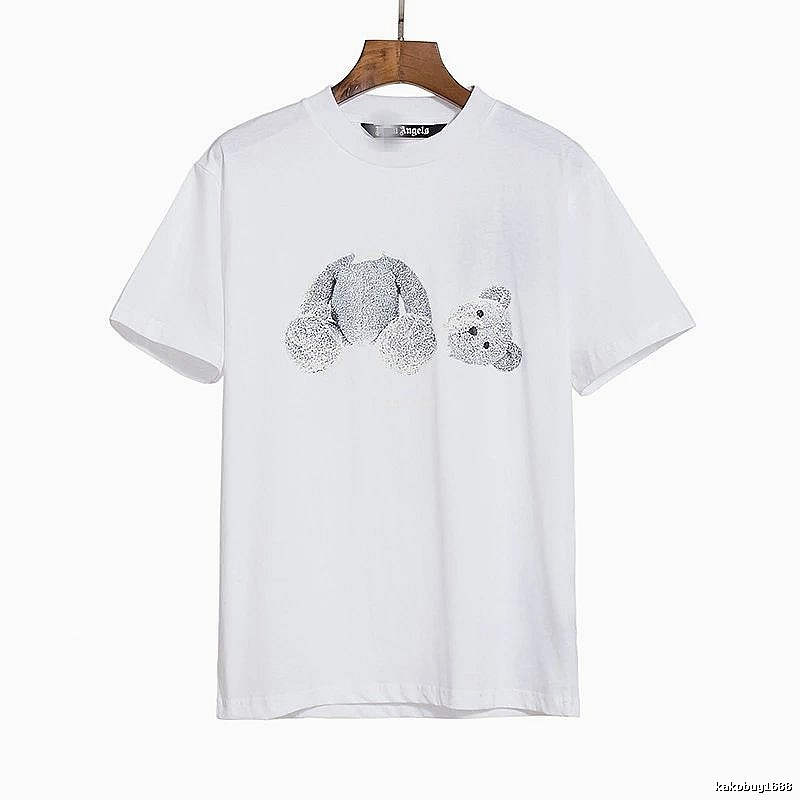 Palm Angels Travel Bear graphic T-shirt White Colorful Bear with Soft Visual Tone