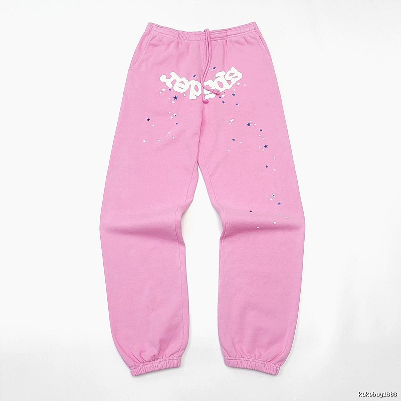 Pink Sp5der Graphic Sweatpants for travel