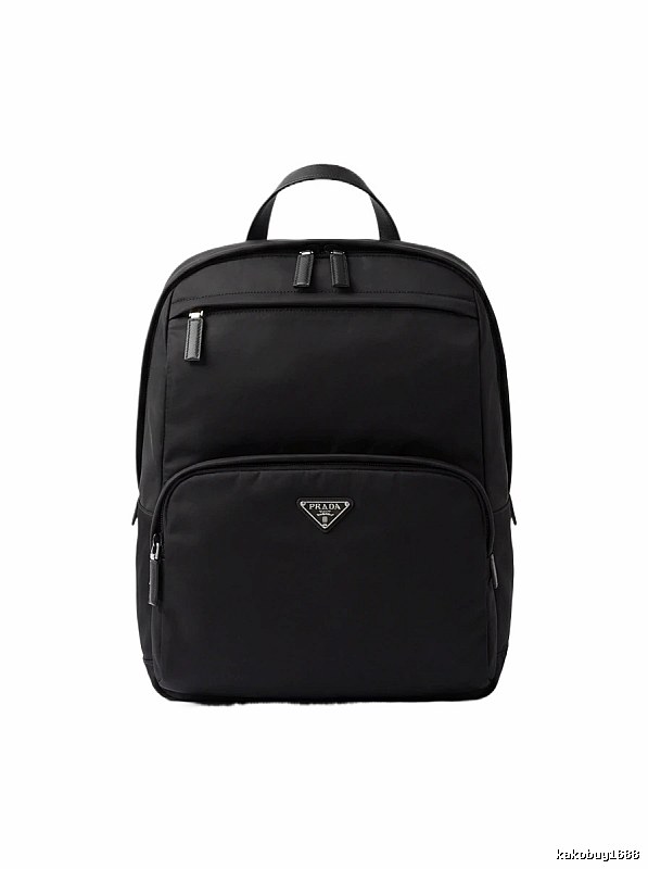 Prada classic simple style black backpack