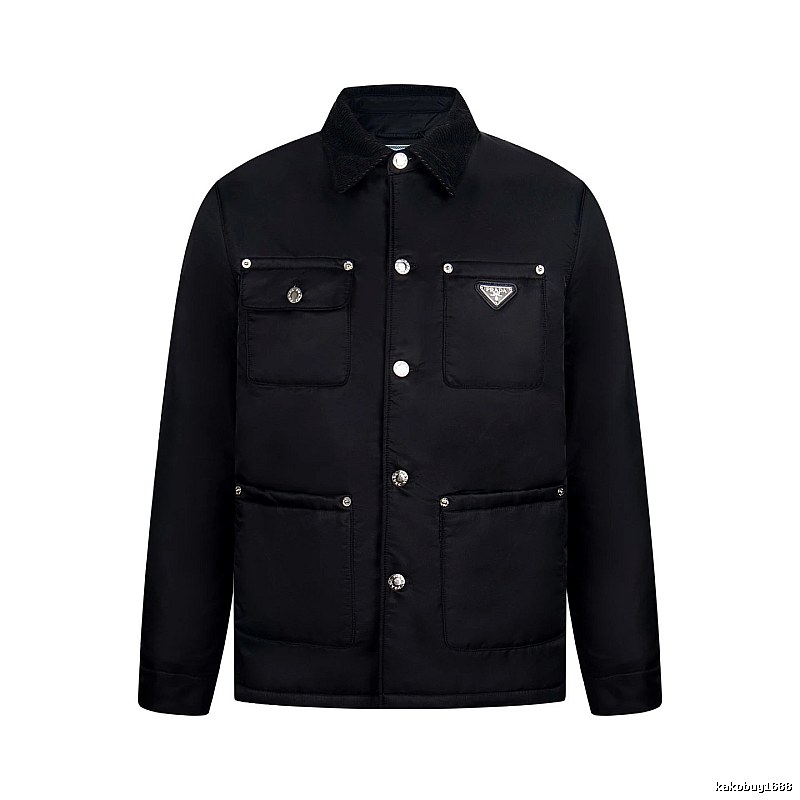 Prada Layering Utility Work Jacket with triangle logo