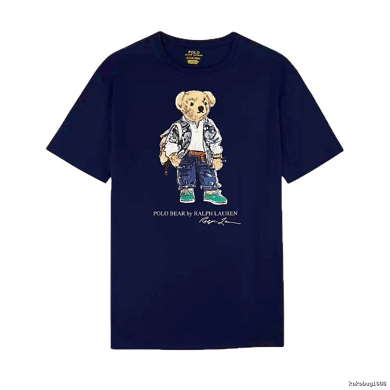 Ralph Lauren bear royal blue short-sleeve shirt