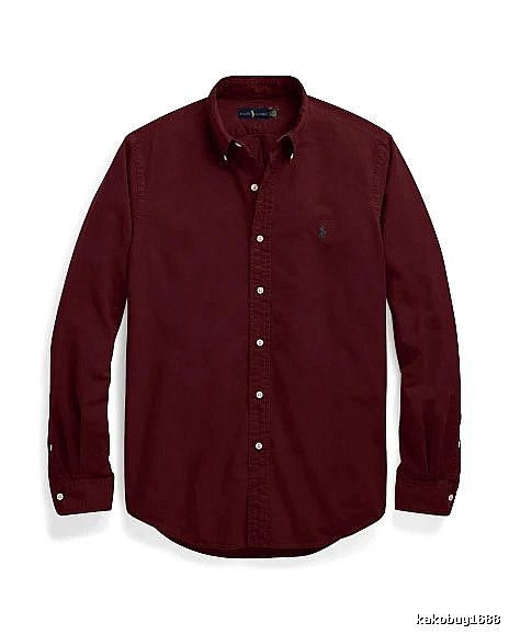 Ralph Lauren Burgundy Red Button-Down Shirt Daily Styling