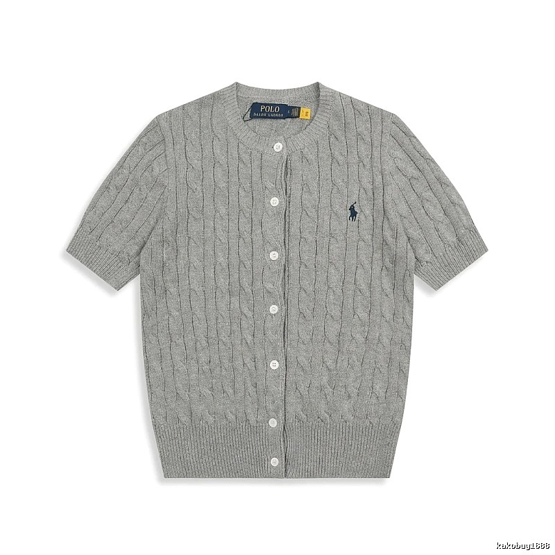 Ralph Lauren knitted retro-style grey cardigan