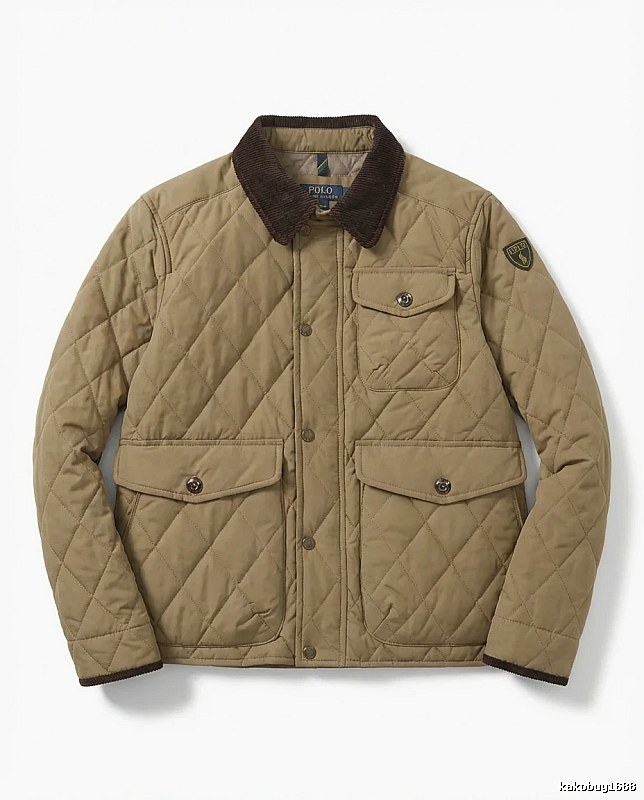 Ralph Lauren quilted retro-style khaki coat