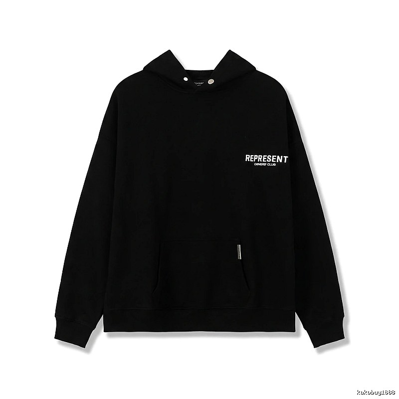 REPRESENT Minimalist Style Black Hoodie