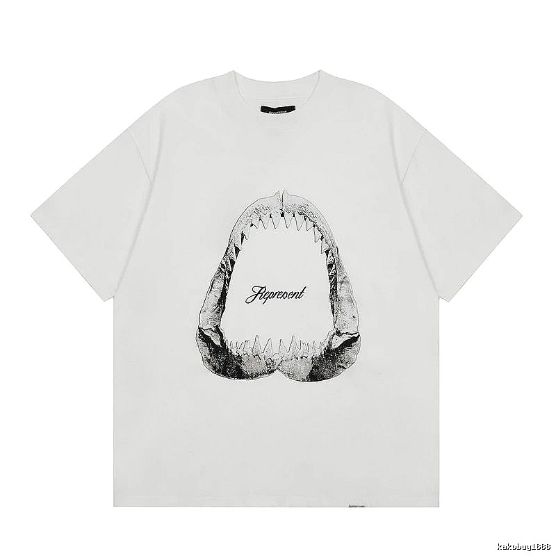 Represent Shark Jaw Print High Street Style White T-shirt