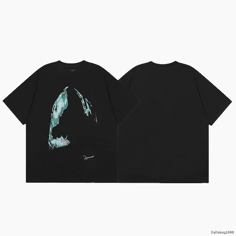 Represent Shark Print High Street Style Black T-Shirt