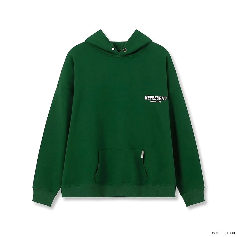 REPRESENT Simple Style Green Hoodie
