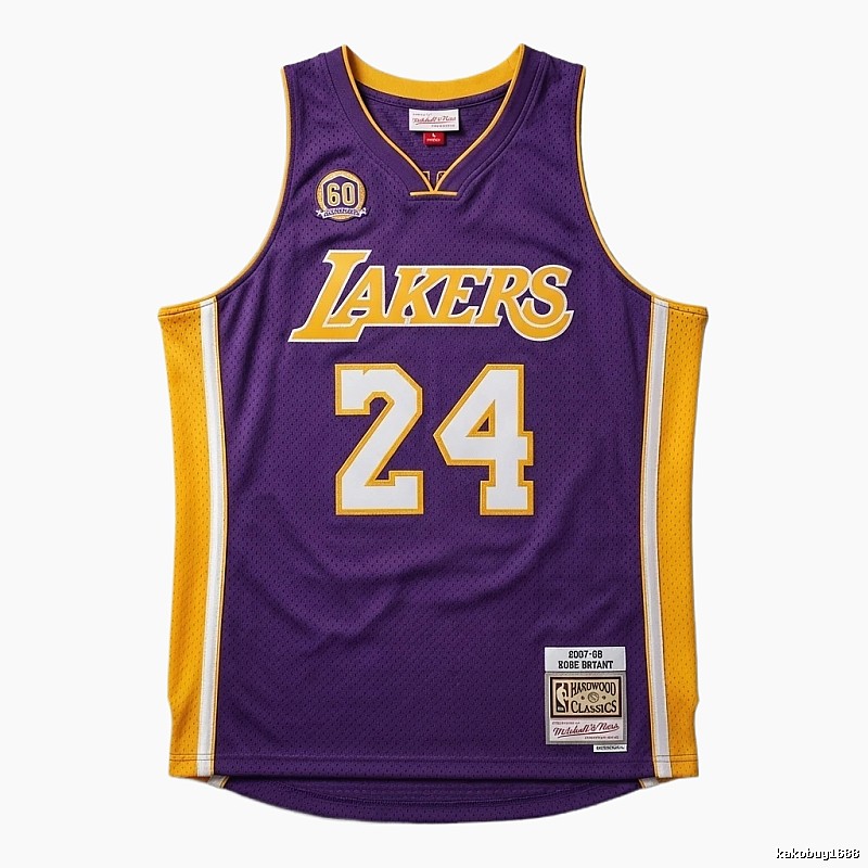 Retro purple and yellow jersey of the Kobe Lakers