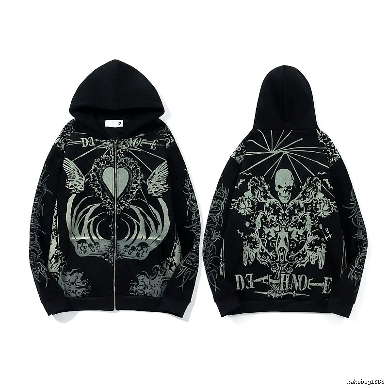 Revenge Dark Style Skull Print Hoodie