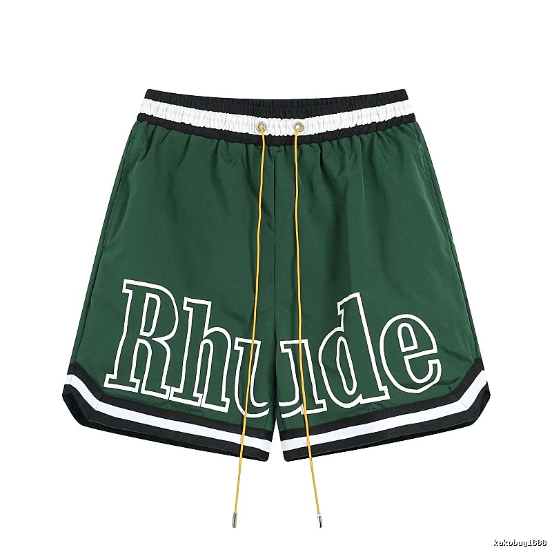 RHUDE sporty dark green shorts