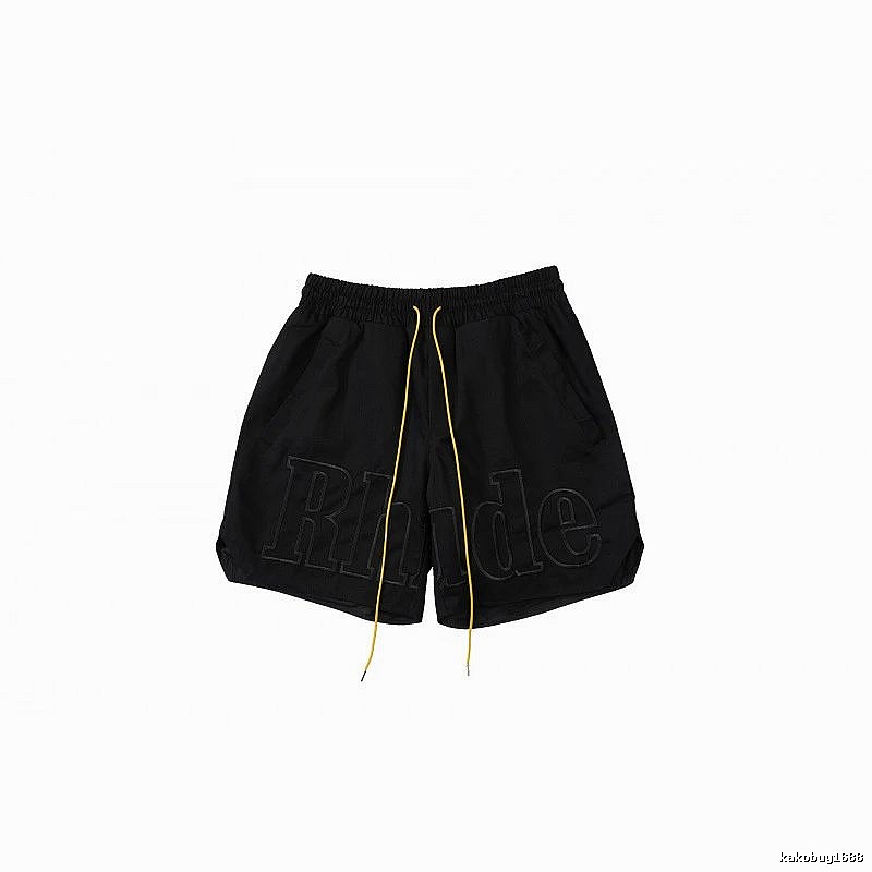 RHUDE trendy brand casual black shorts