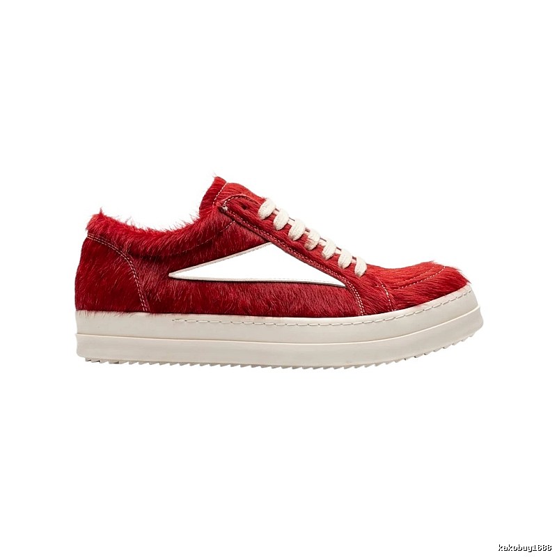 Rick Owens' plush retro-style red shoes